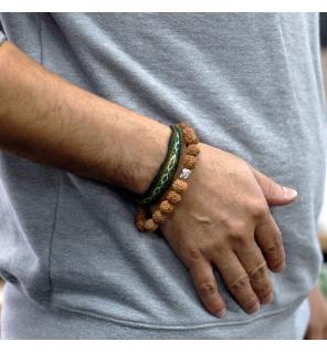 Rudraksha Brazalete de Buda Japa Mala - Natural