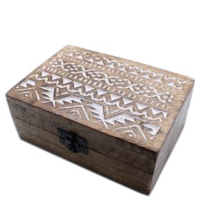 Caja de Madera Blanca - 6x4 Pastillero Diseño Eslavo