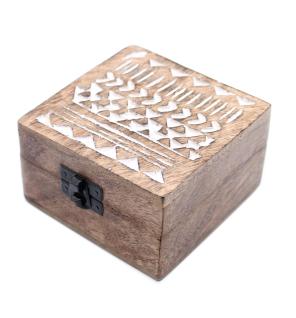 Caja de Madera Blanca - 4x4 Diseño Azteca