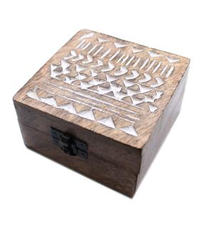 Caja de Madera Blanca - 4x4 Diseño Azteca