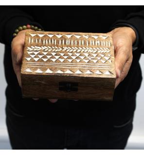 Caja de Madera Blanca - 6x4 Aztec Design