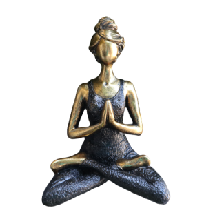 Yoga Lady Figure - Bronze & Black 24cm