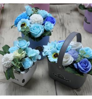 Maceta de regalo Bouquet Petite - Azul Relajante