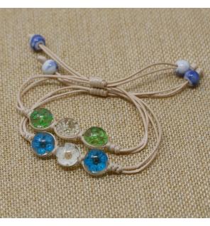 Flores Prensadas - Pulsera de tres flores