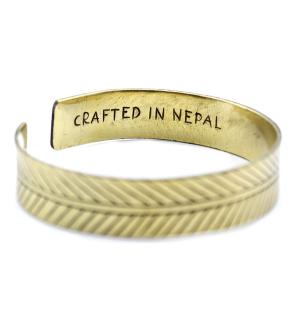 Pulsera Tibetana de Latón - Hoja Tribal Ancha