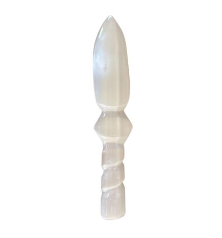 Cuchillo Ritual Selenite Lrg - Espiral (25cm)