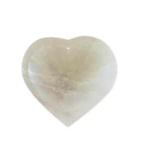Cuenco de corazón de selenita - 10cm