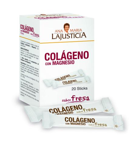 Colágeno con magnesio fresa 20 sticks Ana María Lajusticia