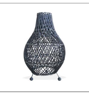 wicker table lamps - black