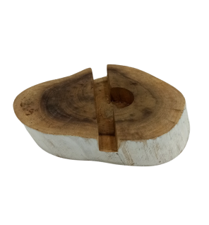 Lrg Gamal Wood Phone Holder - Whitewash