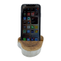 Lrg Gamal Wood Phone Holder - Whitewash