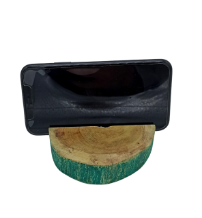 Lrg Gamal Wood Phone Holder - Greenwash