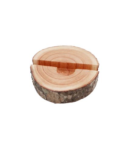 Small Log Phone Holder (full slice) - Natural