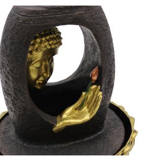 Fuente de agua de sobremesa - 30 cm - Buda dorado y Vitarka Mudra