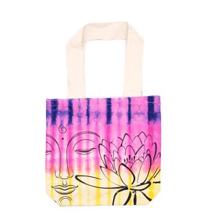 Bolsas de Algodón "Tie Dye" (170g) - 38x42x12cm - Lotus Buddha - Multi Color - Asa Natural