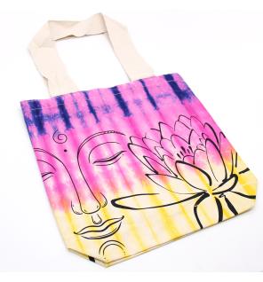 Bolsas de Algodón "Tie Dye" (170g) - 38x42x12cm - Lotus Buddha - Multi Color - Asa Natural