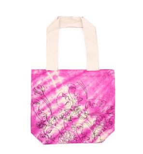 Bolsas de Algodón "Tie Dye" (170g) - 38x42x12cm - Cara Bonita - Magenta - Asa Natural