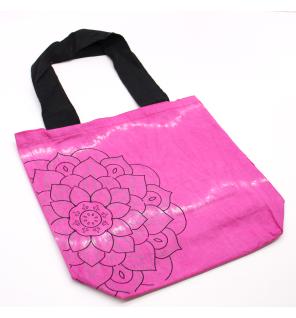 Bolsas de Algodón "Tie Dye" (170g) - 38x42x12cm - Mandala - Magenta - Asa Negra