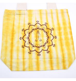 Bolsas de Algodón "Tie Dye" (170g) - 38x42x12cm - Namaste Hands - Yellow - Asa Natural