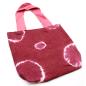 Bolsa de Algodon Natural con Diseño "Tie Dye" (220g)- 38x42x12cm - Anillos Granate - Asa Rosa