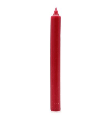 Bulk Solid Colour Dinner Candles - Rustic Red - Pack of 10