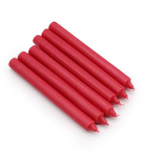 Bulk Solid Colour Dinner Candles - Rustic Red - Pack of 10