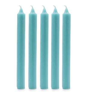 Velas a granel de color sólido - Aqua rústico - Paquete de 10