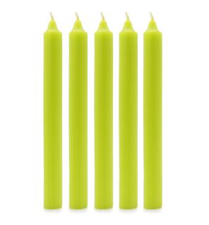 Velas a granel de color sólido - Verde lima rústico - Paquete de 10