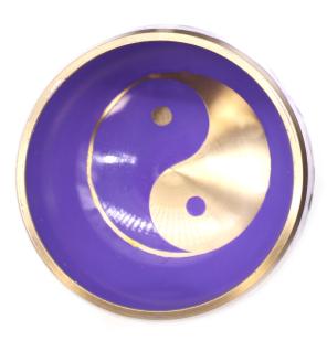 Juego de Cuenco Tibetano - Yin & Yang - Blanco/Morado 10,7 cm