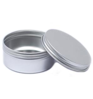 Caja de aluminio redonda de 100 ml con tapa de rosca