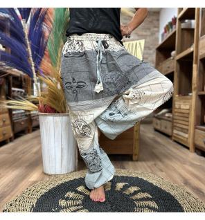 Pantalones de yoga y festival - Estampado Himalayan High Cross en gris