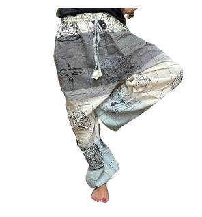 Pantalones de yoga y festival - Estampado Himalayan High Cross en gris