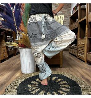 Pantalones de yoga y festival - Estampado Himalayan High Cross en gris