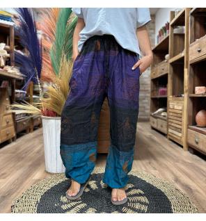 Pantalones de yoga y festivales - Estampado Himalayan High Cross en morado