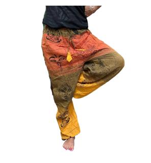 Pantalones de yoga y festivales - Estampado Himalayan High Cross en naranja