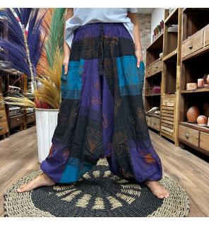 Pantalones de yoga y festivales - Aladdin Himalayan Print en morado