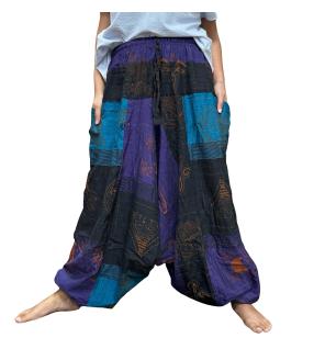 Pantalones de yoga y festivales - Aladdin Himalayan Print en morado