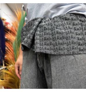 Pantalones de yoga y festivales - Mantra mandala del pescador tailandés en gris