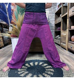 Pantalones de yoga y festivales - Mantra mandala del pescador tailandés en morado