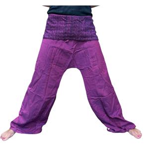 Pantalones de yoga y festivales - Mantra mandala del pescador tailandés en morado