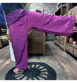 Pantalones de yoga y festivales - Mantra mandala del pescador tailandés en morado