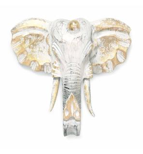 Cabeza Grande de Elefante - Oro y Blanco