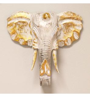 Cabeza Grande de Elefante - Oro y Blanco