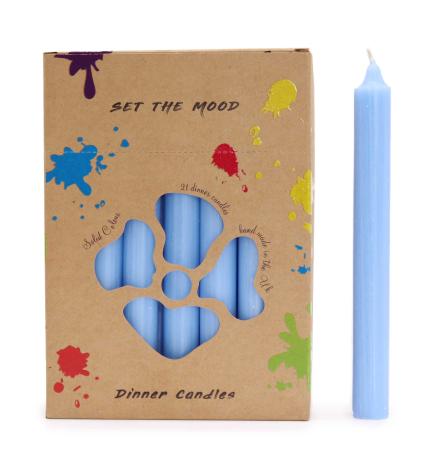 Juego de Velas de Mesa de Color Sólido - Pack de 21 - Azul Marino Rústico