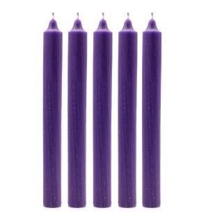 Juego de Velas de Mesa de Color Sólido - Pack de 21 - Violeta Rústico