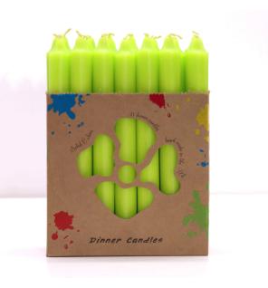 Juego de Velas de Mesa de Color Sólido - Pack de 21 - Verde Lima Rústico