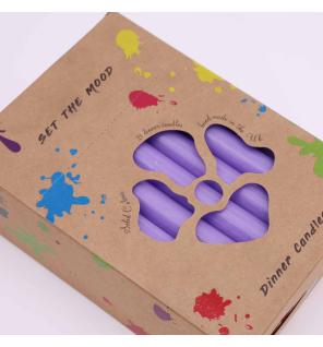 Juego de Velas de Mesa de Color Sólido - Pack de 21 - Lila Rústico