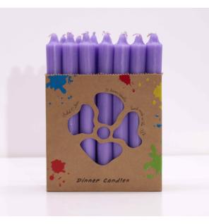 Juego de Velas de Mesa de Color Sólido - Pack de 21 - Lila Rústico