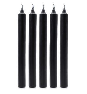 Juego de Velas de Mesa de Color Sólido - Pack de 21 - Negro Rústico