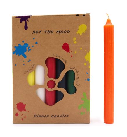 Juego de Velas de Mesa de Color Sólido - Pack de 21 - Mezcla de 7 Colores